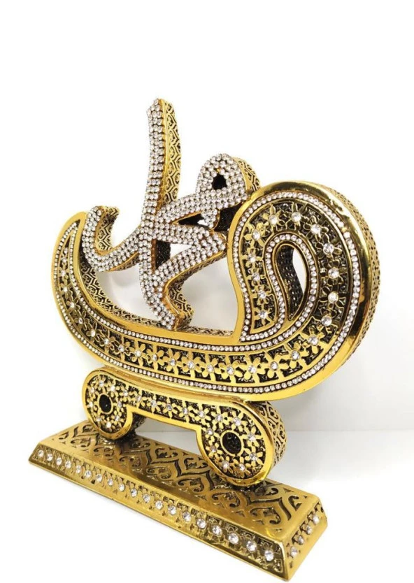 Muhammet Lafzı (s.a.v) Swarovski Taşlı Biblo Ev Masa Dekoru 10297 - 2
