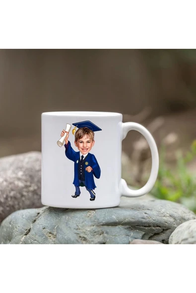 Kişiye Özel Bardak - Karikatür Bardak - Mezun Öğrenci Bardağı ürün görseli