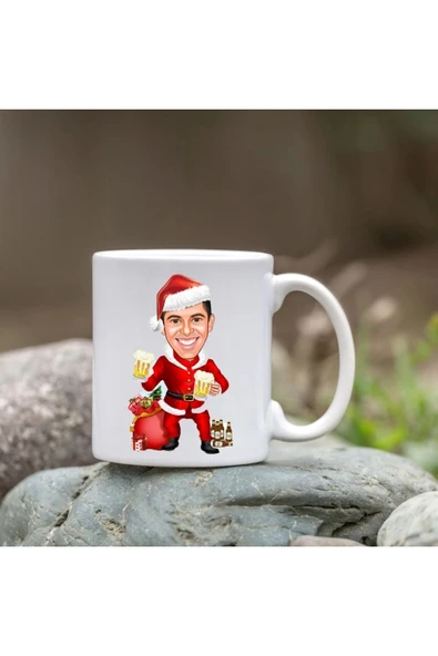 Kişiye Özel Bardak - Karikatür Bardak - Noel Bardağı - 1