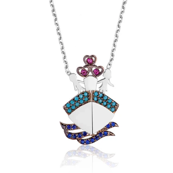 925 Ayar Gümüş Titanik Bayan Gümüş Kolye ürün görseli 1