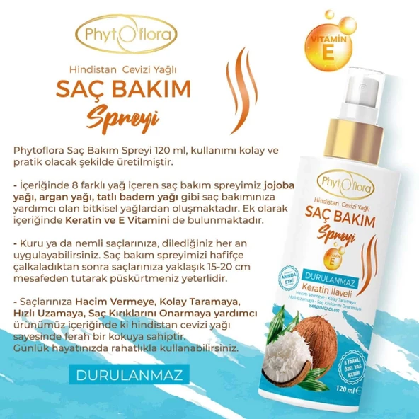 Hindistan Cevizli Saç Bakım Spreyi 120 Ml - 3