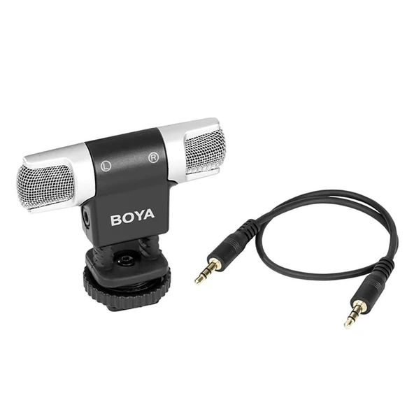 Boya BY-MM3 Çift Kafa Mini Stereo Mikrofon - Resim 4