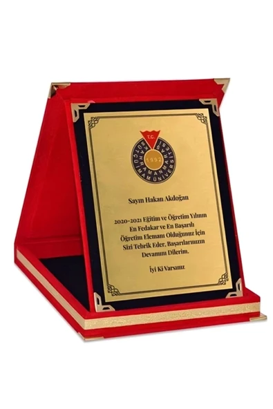 Kişiye Özel Plaket - Kişiye Özel Kadife Plaket - Öğretmene Plaket - Büyük Boy Plaket ( 16 X 21 ) ürün görseli