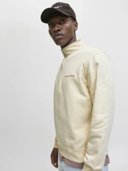 Jack Jones Norrebro Fermuarlı Yaka Relax Fit Erkek Sweat 12282899 - Resim 3