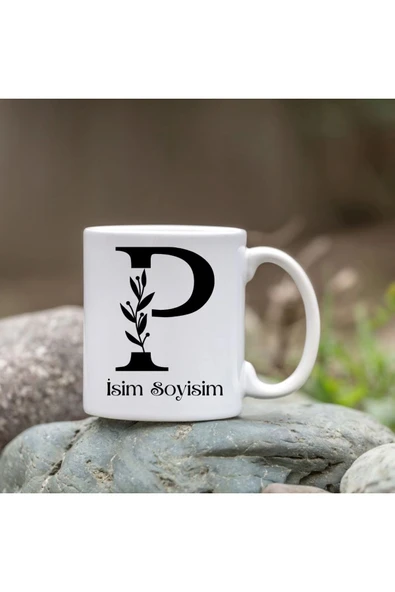 Kişiye Özel P Harfi Bardak - İsim Yazılı Bardak - İsimli Bardak ürün görseli