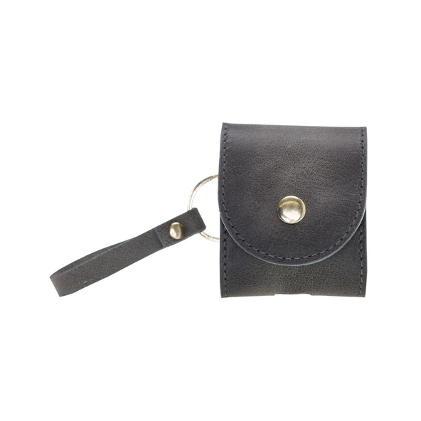 Apple AirPods 2.nesil Uyumlu Deri Kılıf Mai Snap TN18 Gri ürün görseli