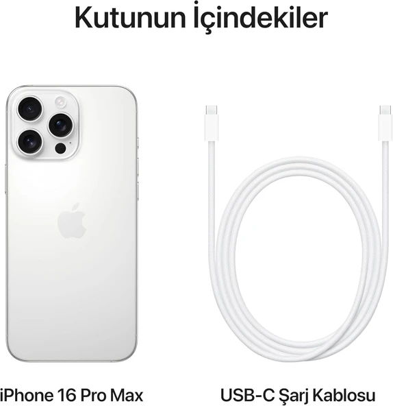 iPhone 16 Pro Max 256 GB Beyaz Titanyum (APPLE TÜRKİYE GARANTİLİ) - 3