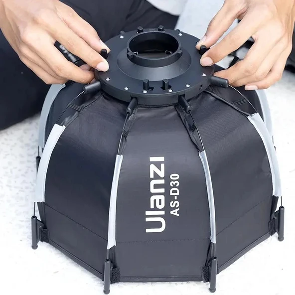 Ulanzi AS-D30 30cm Mini Bowens Montajlı ve Izgaralı Sekizgen Softbox - Resim 4