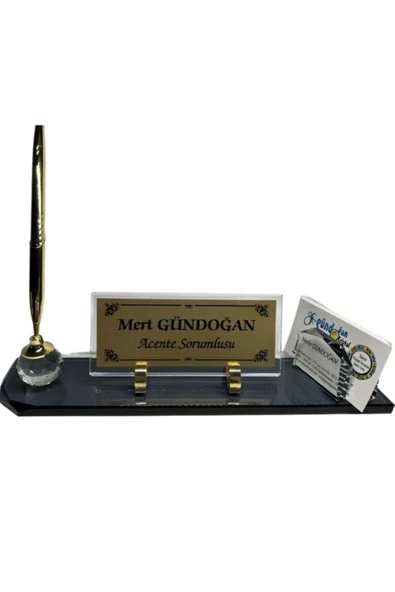 Kişiye Özel Masa İsimliği - Kalemli Masa İsimliği - Kartlı Masa İsimliği - Resim 2