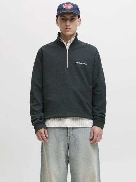 Jack Jones Norrebro Fermuarlı Yaka Relax Fit Erkek Sweat 12282899 - 1