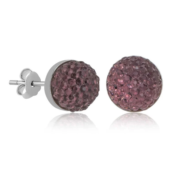 925 Ayar Gümüş Kristal Çivili Kadın Küpe ürün görseli 1