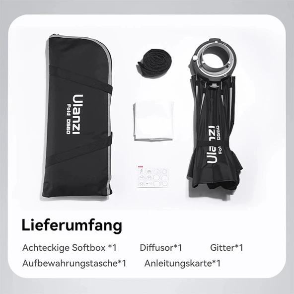 Ulanzi DS60 60cm Bowens Mount Octagon Softbox L067 - Resim 3