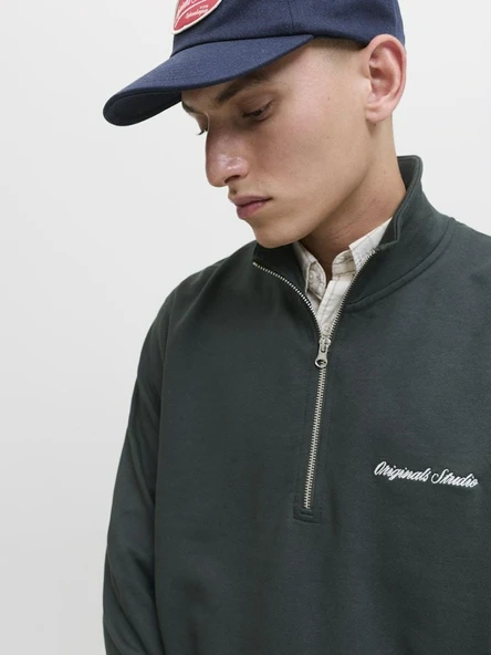Jack Jones Norrebro Fermuarlı Yaka Relax Fit Erkek Sweat 12282899 - 3