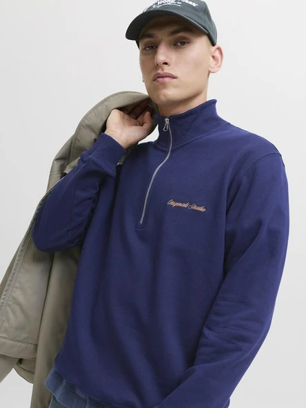 Jack Jones Norrebro Fermuarlı Yaka Relax Fit Erkek Sweat 12282899 - 3