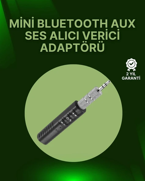 Bluetooth 4.1 Ses Alıcısı | 3.5mm Girişli Hoparlör & Kulaklıklar İçin Kablosuz Dönüştürücü ürün görseli 1