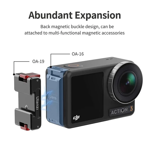 Ulanzi OA-16 DJI Osmo Action 3 için Manyetik Pil Kapağı - Resim 3