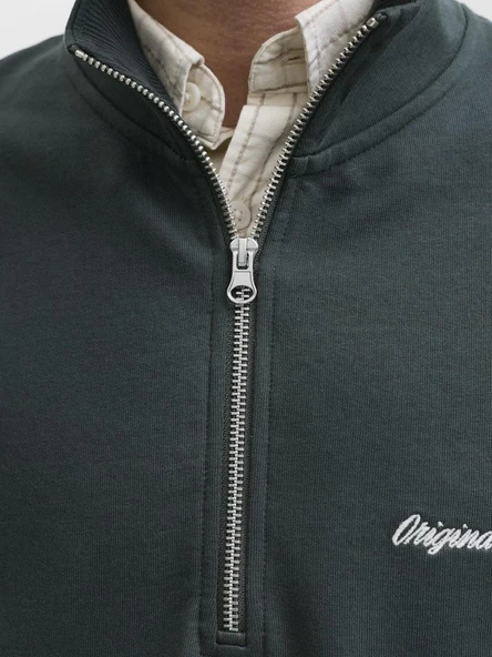 Jack Jones Norrebro Fermuarlı Yaka Relax Fit Erkek Sweat 12282899 - 6