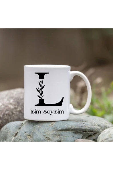 Kişiye Özel L Harfi Bardak - İsim Yazılı Bardak - İsimli Bardak ürün görseli