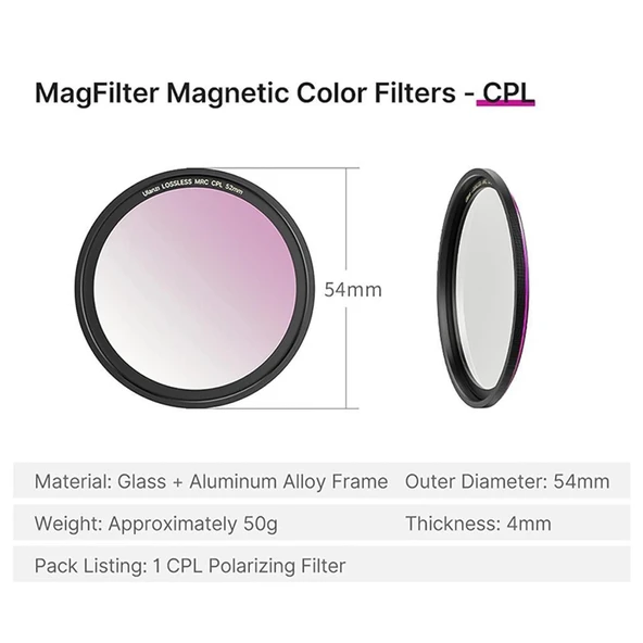 Ulanzi MagFilter CPL Circular Polarizer Filtre - Resim 4
