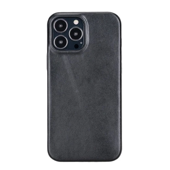 Apple iPhone 13 Pro Max Uyumlu Deri Arka Kapak ROCK RST1 Siyah ürün görseli 1