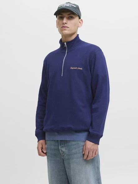 Jack Jones Norrebro Fermuarlı Yaka Relax Fit Erkek Sweat 12282899 - 1