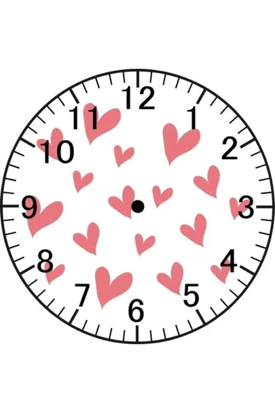 Kalp Model Duvar Saati - Kalpli Saat ürün görseli