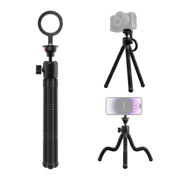 Ulanzi MT30 Mıknatıslı Karabinalı Esnek Tripod T137 - Siyah - 1