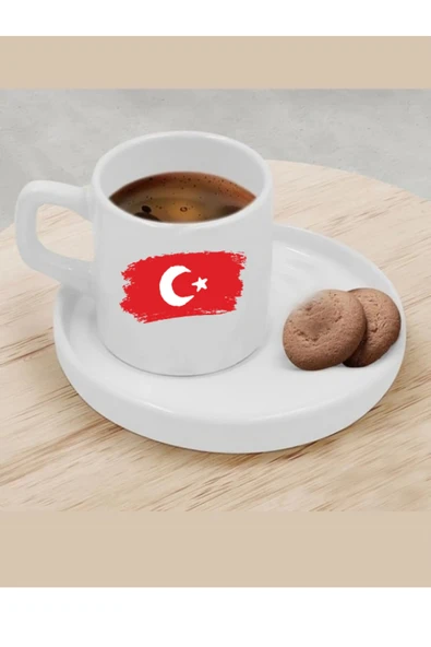 Türk Kahvesi Fincanı Bayraklı Fincan ürün görseli