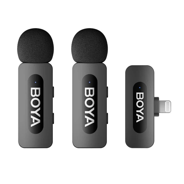 Boya BY-V3 İki Kişilik Iphone 11/12/13/14 Lightning Uyumlu Kablosuz Yaka Mikrofonu - Resim 2