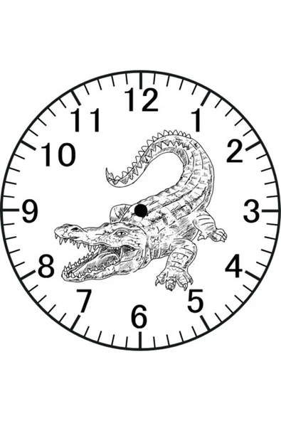 Timsah Model Duvar Saati - Timsah Saat ürün görseli