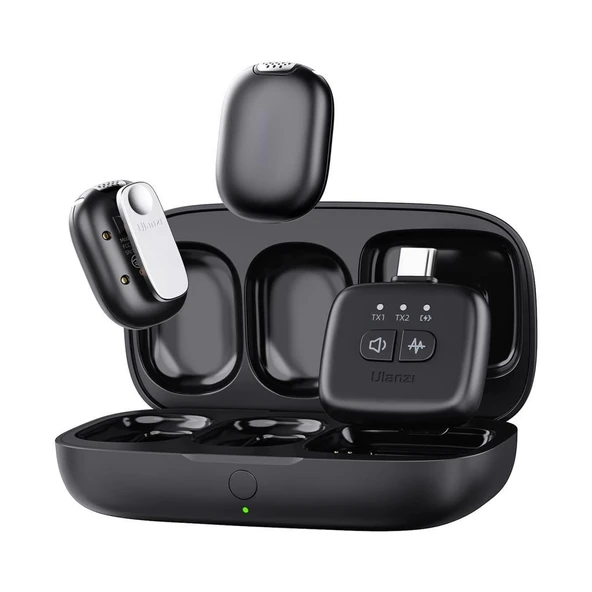 Ulanzi A30 Tiny 2 Kişilik Mikrofon Seti - Siyah ürün görseli