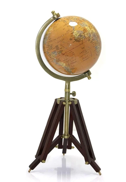 Tripod Standlı Dönen Dekoratif Dünya YerKüre Harita Hediyelik - 1