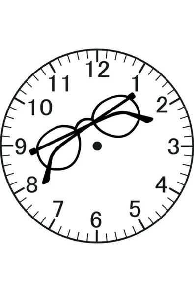 Gözlük Model Duvar Saati - Gözlükçü Saati ürün görseli