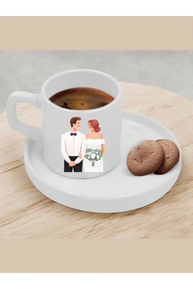 Türk Kahvesi Fincanı Gelin Damat Fincanı ürün görseli