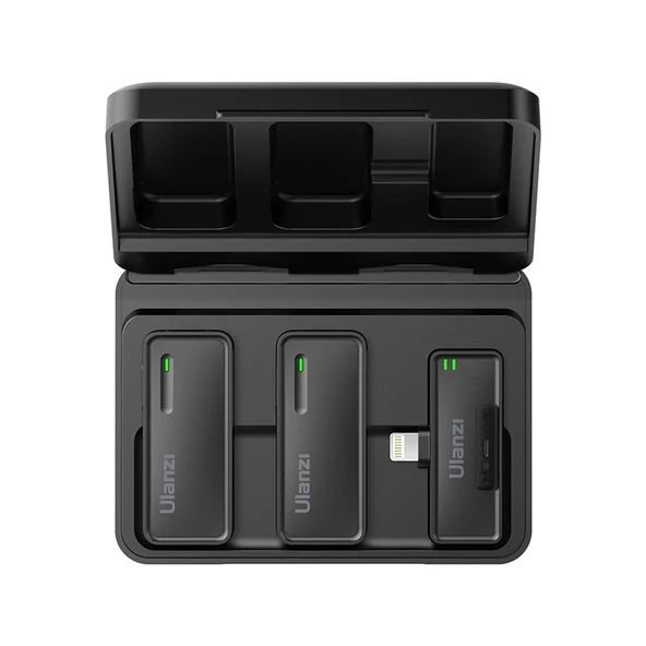 Ulanzi UW-MIC Kablosuz İkili Kayıt Yaka Mikrofonu - Lightning - Resim 4