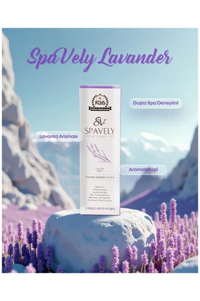 Spavely Lavanta Esanslı Duş Başlığı Filtresi Arıtması Güney Kore Menşei Klor Kireç Karşıtı Hoş Kokulu 150 gr - 2