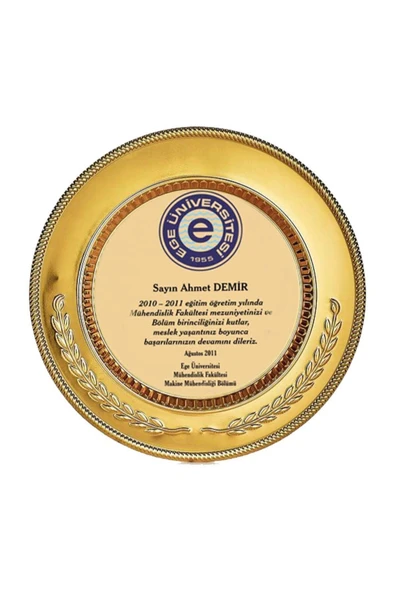 Kişiye Özel Tasarlanabilir Tabak Plaket Hizmet Anısı (25 cm) - Resim 4