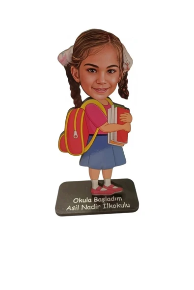 Kişiye Özel Ahşap Biblo - Kız Çocuk Karikatür Biblo - Mezuniyet Biblosu ürün görseli