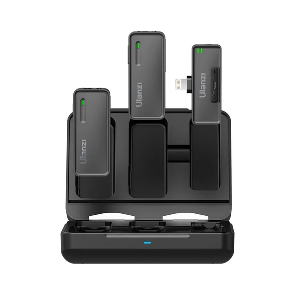 Ulanzi UW-MIC Kablosuz İkili Kayıt Yaka Mikrofonu - Lightning - Resim 2