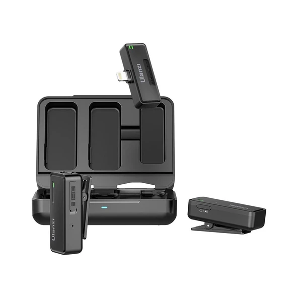 Ulanzi UW-MIC Kablosuz İkili Kayıt Yaka Mikrofonu - Lightning - Resim 3