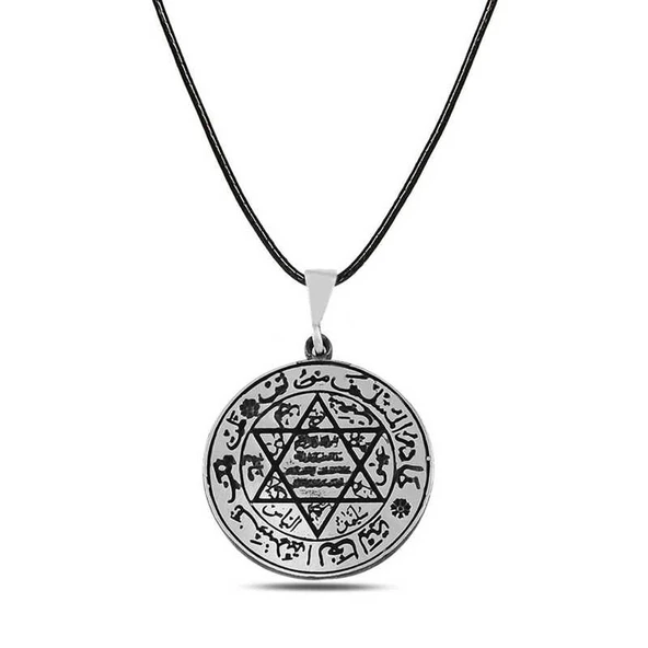 Gümüş Süleyman Mührü Kolye - Resim 2