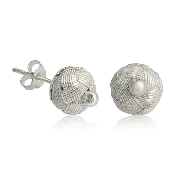 Gümüş Kazaziye Örgü Kadın Küpe ürün görseli 1