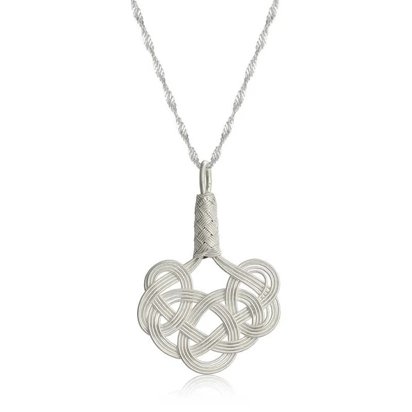 Gümüş Kazaziye Örgü Kadın Kolye ürün görseli 1