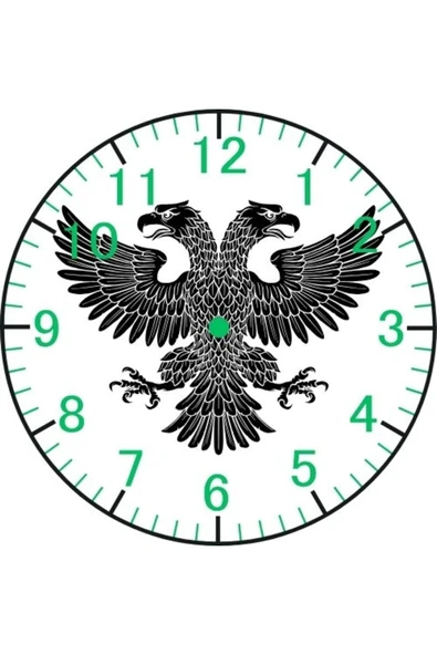 Çift Başlı Kartal Model Duvar Saati - Kartallı Saat ürün görseli
