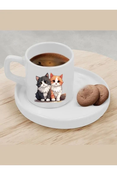 Türk Kahvesi Fincanı Kedili Fincan ürün görseli
