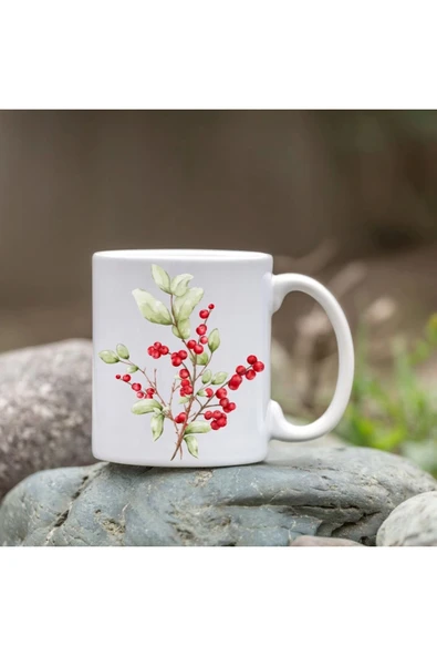 Kokina Çiçeği Bardağı - Yılbaşı Bardağı ürün görseli