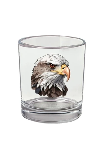 Kartal Baskılı Viski Bardağı - Kartallı Bardak ürün görseli