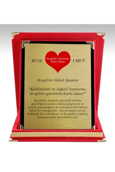 Kişiye Özel Sevgililer Günü Plaketi - Sevgiliye Plaket ( Büyük Boy ) ürün görseli