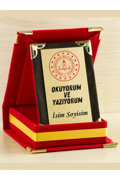 Kişiye Özel Okuyorum ve Yazıyorum Plaketi - Mini Plaket ürün görseli