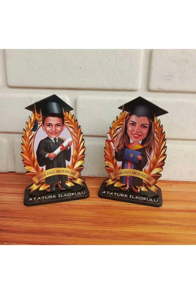 24 Adet Kişiye Özel Mezuniyet Biblosu - Karikatür Mezuniyet Biblosu - Öğrenci Biblosu ( 24 Adet ) - Resim 2